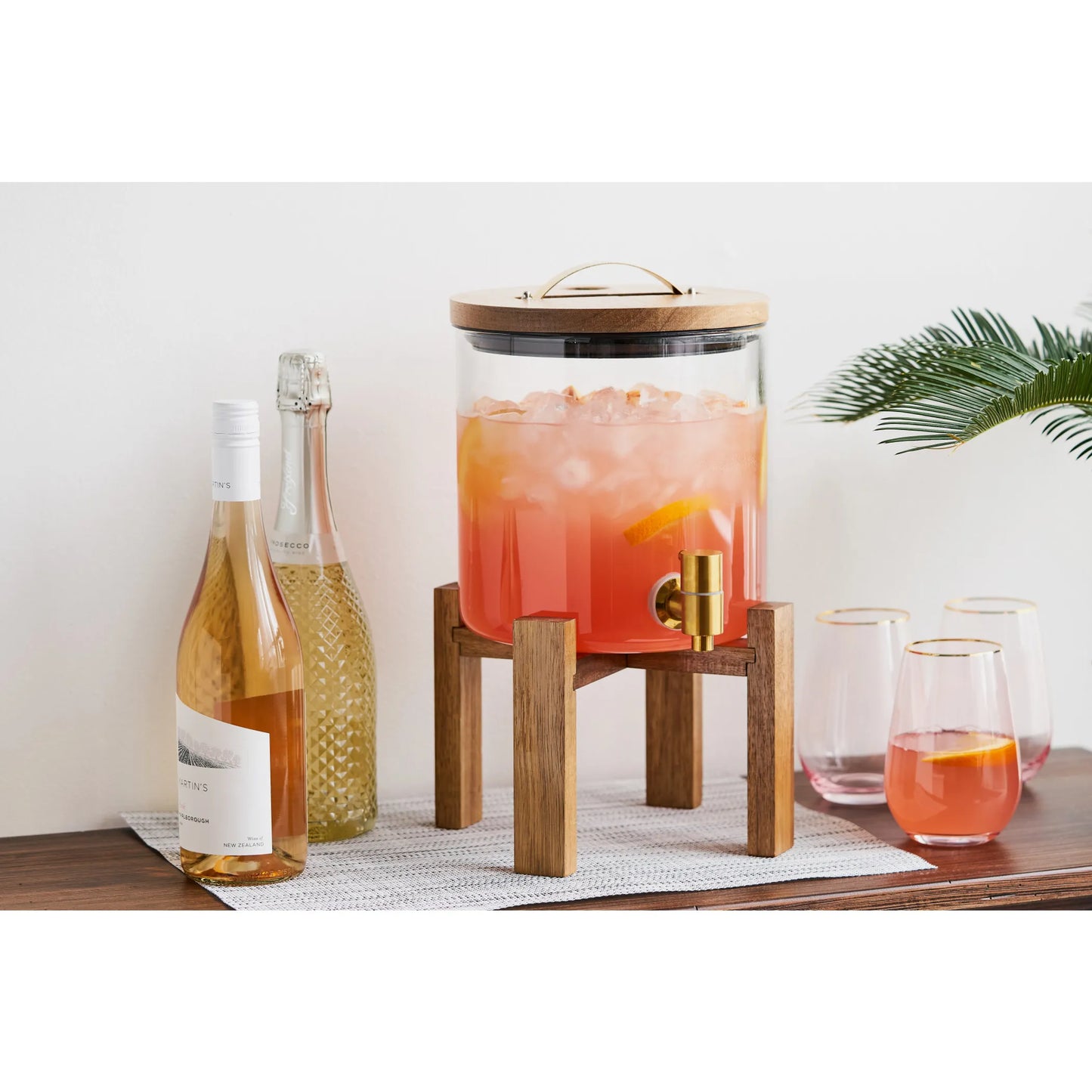 Modern Manor Wood & Glass Drink Dispenser by Twine