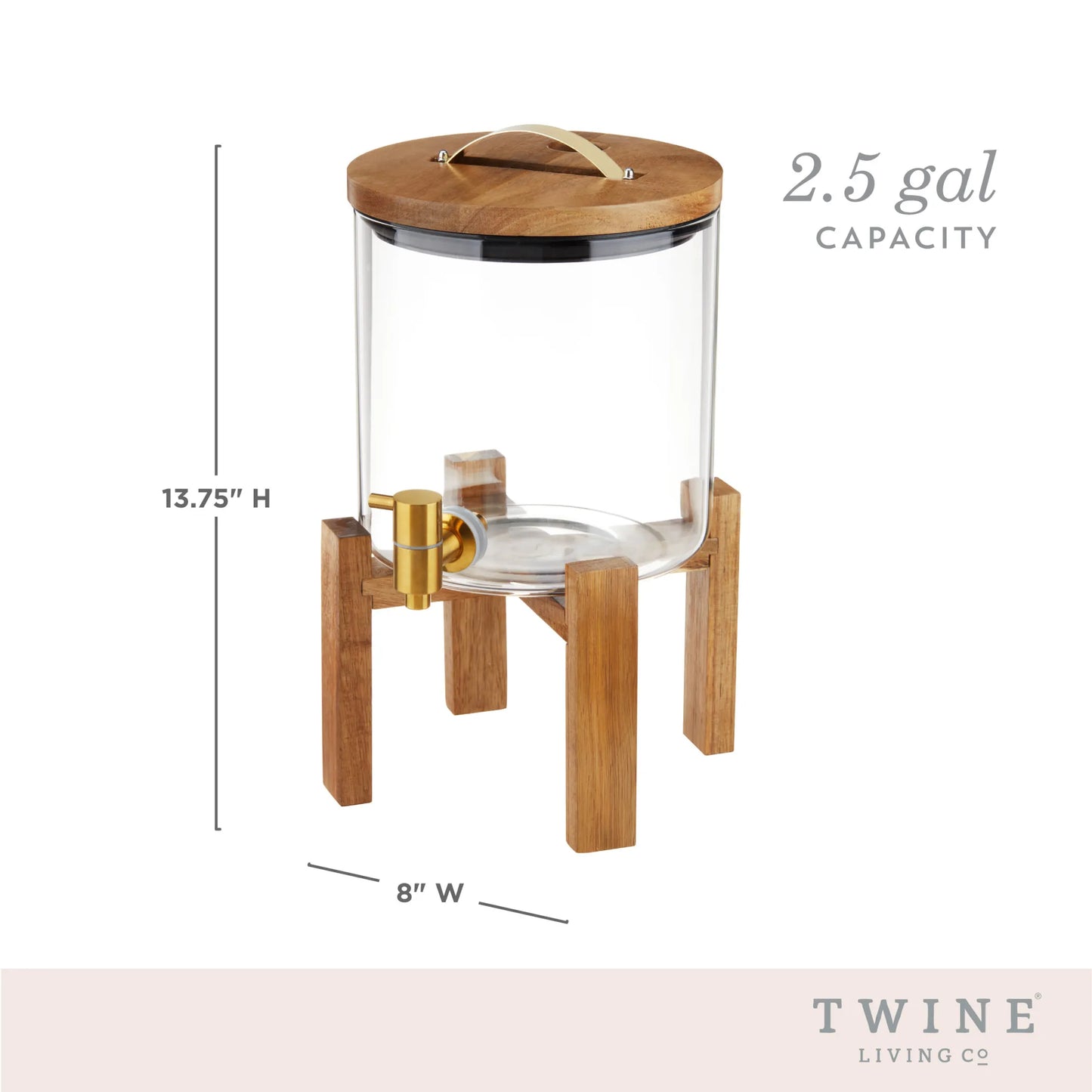 Modern Manor Wood & Glass Drink Dispenser by Twine