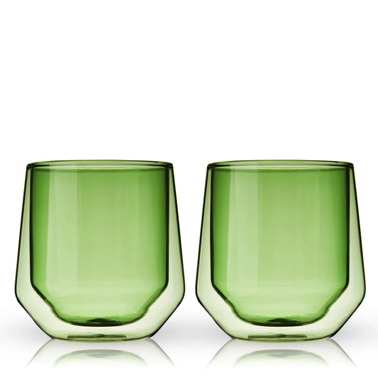 Double Walled Green Aurora Tumblers by Viski